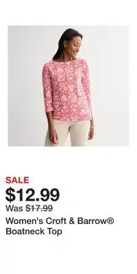 Kohl's Women's Croft & Barrow Boatneck Top offer