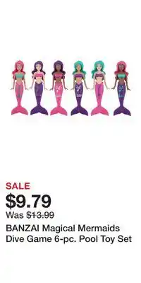 Kohl's BANZAI Magical Mermaids Dive Game 6-pc. Pool Toy Set offer