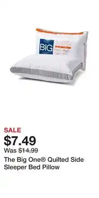 Kohl's The Big One Quilted Side Sleeper Bed Pillow offer