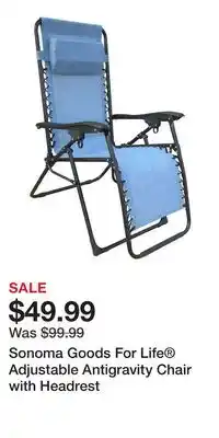 Kohl's Sonoma Goods For Life Adjustable Antigravity Chair with Headrest offer