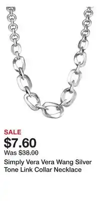 Kohl's Simply Vera Vera Wang Silver Tone Link Collar Necklace offer