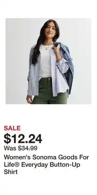 Kohl's Women's Sonoma Goods For Life Everyday Button-Up Shirt offer