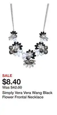 Kohl's Simply Vera Vera Wang Black Flower Frontal Necklace offer