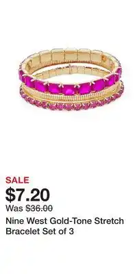 Kohl's Nine West Gold-Tone Stretch Bracelet Set of 3 offer