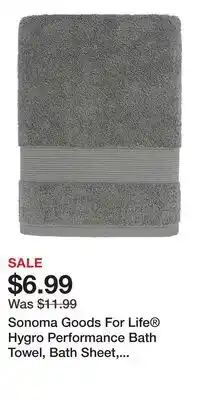 Kohl's Sonoma Goods For Life Hygro Performance Bath Towel, Bath Sheet, Hand Towel or Washcloth offer