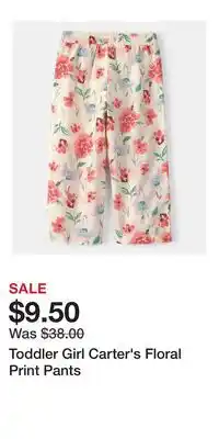 Kohl's Toddler Girl Carter's Floral Print Pants offer