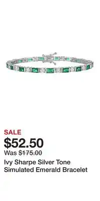 Kohl's Ivy Sharpe Silver Tone Simulated Emerald Bracelet offer
