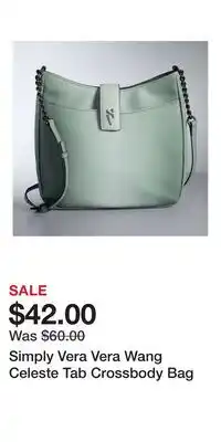 Kohl's Simply Vera Vera Wang Celeste Tab Crossbody Bag offer