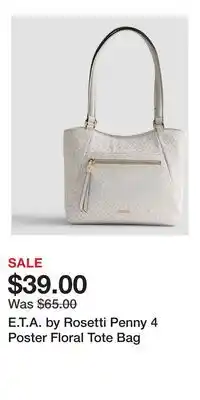Kohl's E.T.A. by Rosetti Penny 4 Poster Floral Tote Bag offer