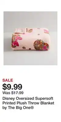 Kohl's Disney Oversized Supersoft Printed Plush Throw Blanket by The Big One offer