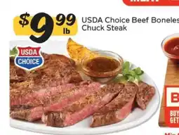 Winn Dixie USDA Choice Beef Boneless Chuck Steak offer