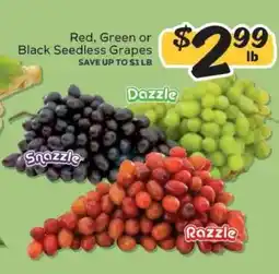 Winn Dixie Red, Green or Black Seedless Grapes offer