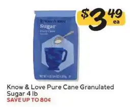 Winn Dixie Know & Love Pure Cane Granulated Sugar 4 lb offer