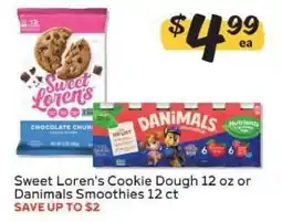 Winn Dixie Sweet Loren's Cookie Dough 12 oz or Danimals Smoothies 12 ct offer