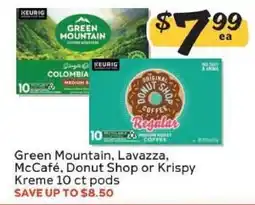 Winn Dixie Green Mountain, Lavazza, McCafé, Donut Shop or Krispy Kreme 10 ct pods offer