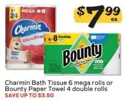 Winn Dixie Charmin Bath Tissue or Bounty Paper Towel offer