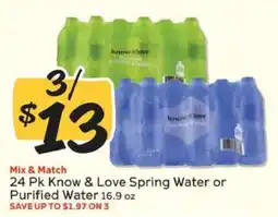 Winn Dixie 24 Pk Know & Love Spring Water or Purified Water offer