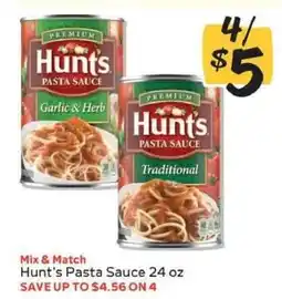 Winn Dixie Hunt's Pasta Sauce offer
