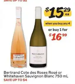 Winn Dixie Bertrand Cote des Roses Rosé or Whitehaven Sauvignon Blanc offer