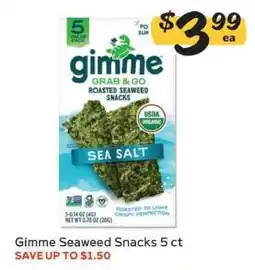 Winn Dixie Gimme Seaweed Snacks 5 ct offer
