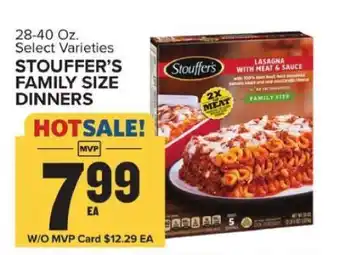 Food Lion Stouffer's Family Size Dinners offer