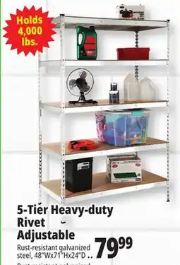 Ocean State Job Lot Method Storage Systems 5-Tier Heavy-Duty Rivet Shelving Unit 48 x 71 offer