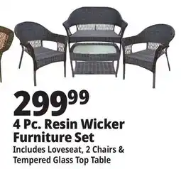 Ocean State Job Lot 4-Piece All-Weather Resin Wicker Set Dark Brown offer