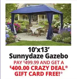 Ocean State Job Lot 10'x13' Sunnydaze Gazebo offer