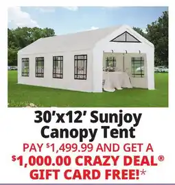 Ocean State Job Lot Sunjoy 30' x 12' Outdoor Canopy Party Tent White offer