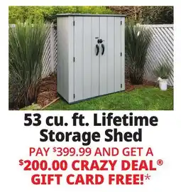 Ocean State Job Lot Lifetime 53 cu. ft. Storage Shed Gray offer