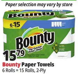 Ocean State Job Lot Bounty Double Plus Paper Towel 2-ply 6=15 offer
