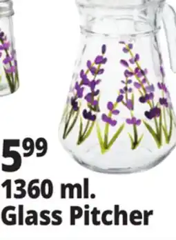 Ocean State Job Lot 1360 ml. Glass Pitcher offer