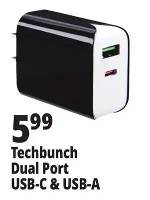 Ocean State Job Lot TechBunch Dual USB A+C Wall Charger offer