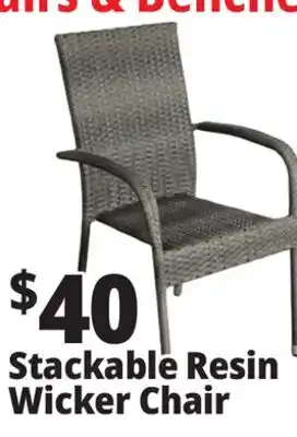 Ocean State Job Lot Resin Wicker Stack Chair Brown offer