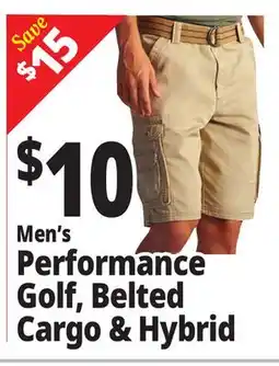 Ocean State Job Lot Men's Performance Golf, Belted Cargo & Hybrid offer