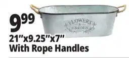 Ocean State Job Lot Galvanized Steel Garden Trough with Rope Handles 21 x 9.25 offer