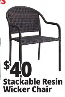 Ocean State Job Lot Resin Wicker Stacking Patio Chair Gray offer