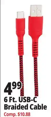 Ocean State Job Lot TechBunch USB Type-C Charging Cable 6' offer