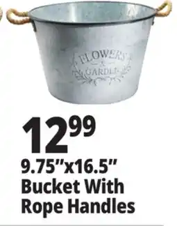 Ocean State Job Lot Extra Large Galvanized Steel Bucket With Rope Handles offer