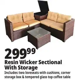 Ocean State Job Lot 4-Piece Resin Wicker Sectional with Storage Bin offer
