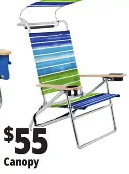 Ocean State Job Lot 4 Position High-Back Beach Chair with Canopy offer