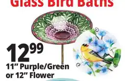 Ocean State Job Lot Glass Flower Bird Bath Red 12 offer