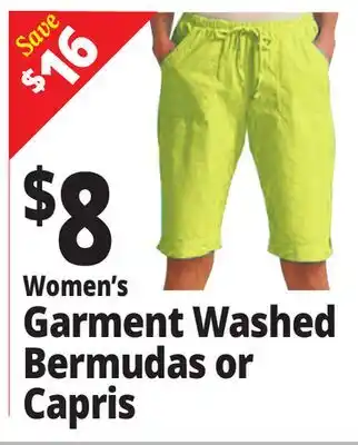 Ocean State Job Lot Women's Garment Washed Bermudas or Capris offer