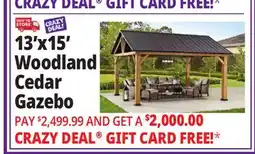Ocean State Job Lot Liberty 13' x 15' Cedar Wood Hard Top Gazebo offer