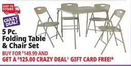 Ocean State Job Lot Cosco 5-Piece Folding Table and Chair Set Black offer