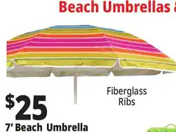 Ocean State Job Lot 7' Fiberglass Tilting Beach Umbrella offer