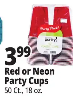 Ocean State Job Lot Red or Neon Party Cups offer