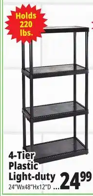 Ocean State Job Lot Maxit 4-Tier Plastic Shelving Unit 48 offer