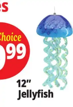 Ocean State Job Lot Glass Jellyfish Windchime Aqua offer