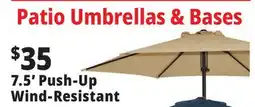 Ocean State Job Lot 7.5' Wind Resistant Steel Patio Umbrella with Push Lift offer